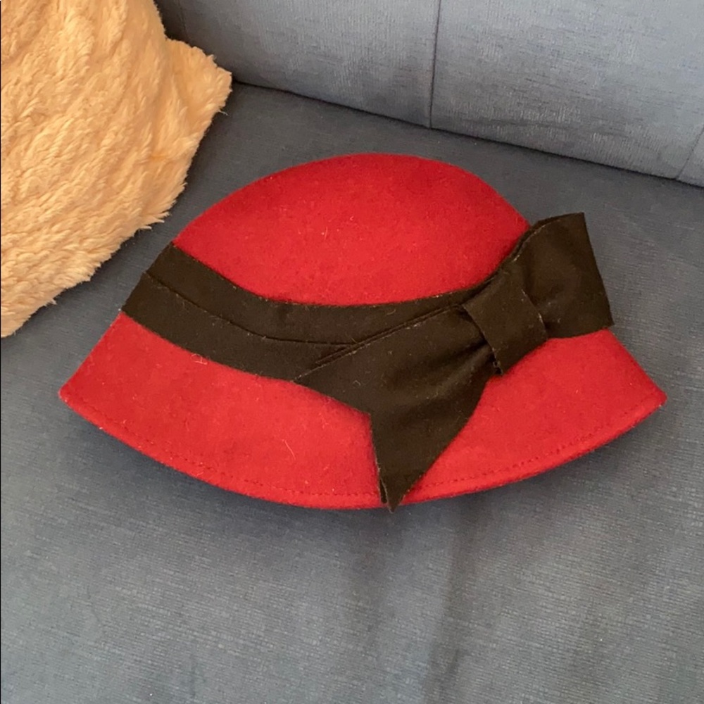 Maroon bow hat - Picture 2 of 3